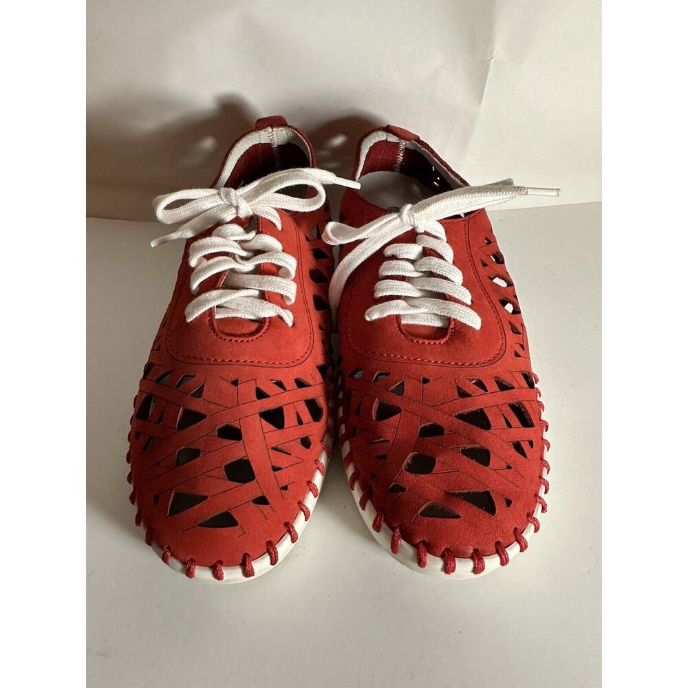 NIB Eric Michael Italy Safari Dolores Red Shoes Size 36 US 5.5 Leather Stylish